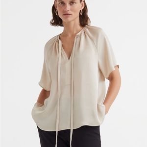H&M Champagne Neck Tie Blouse
